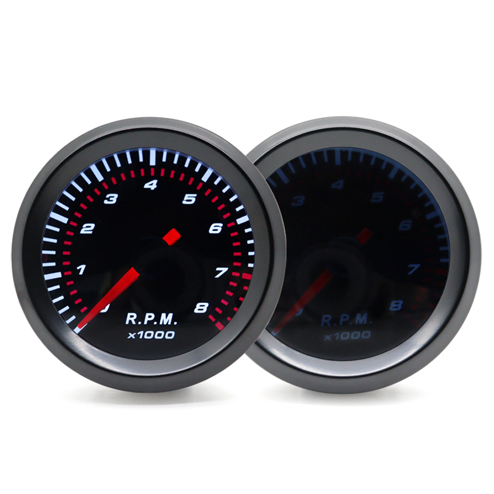 Car Tachometer 8000 RPM Gauge Tachometer 55mm Diameter for 1 to 8 Cylinder Gas Powered Engine Car RPM Meter