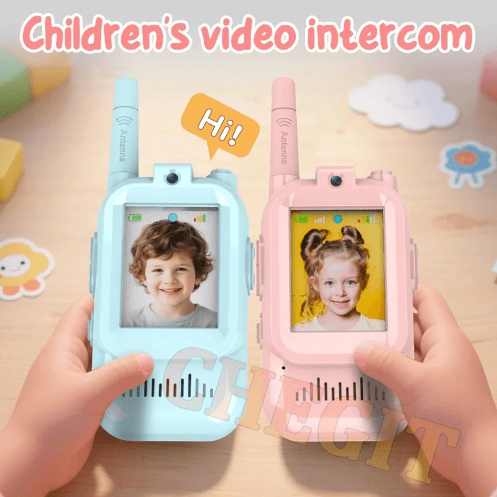 

Video Walkie Talkies for Kids 2 Pack Rechargeable Toddler Toys for Indoor Camping Travel Birthday Gfits for Kids Ages 3-12