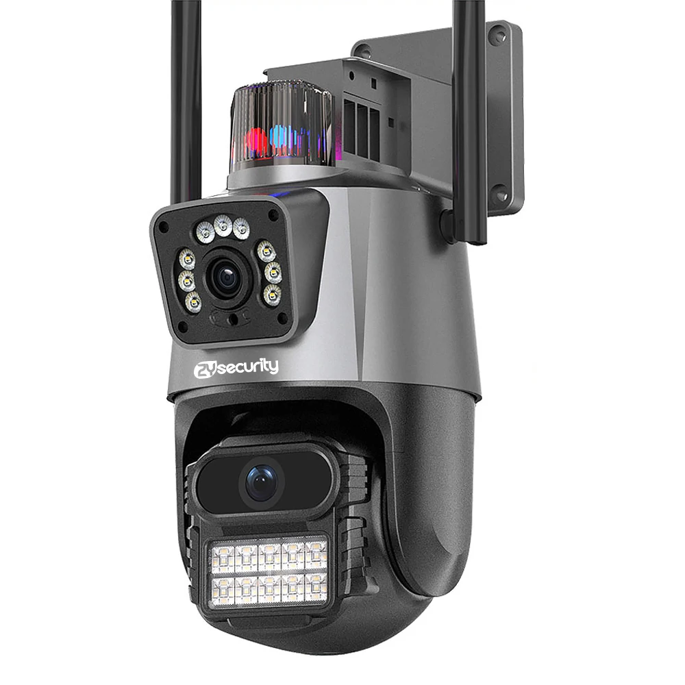 

Камера безопасности с двумя объективами, наружная Wi-Fi AI-обнаружение, автоматическое отслеживание, PTZ IP-камера, цветные камеры ночного видения iCSee