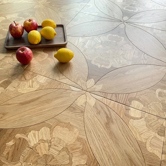 XRL oak natural color art parquet floor square multi-layer solid wood