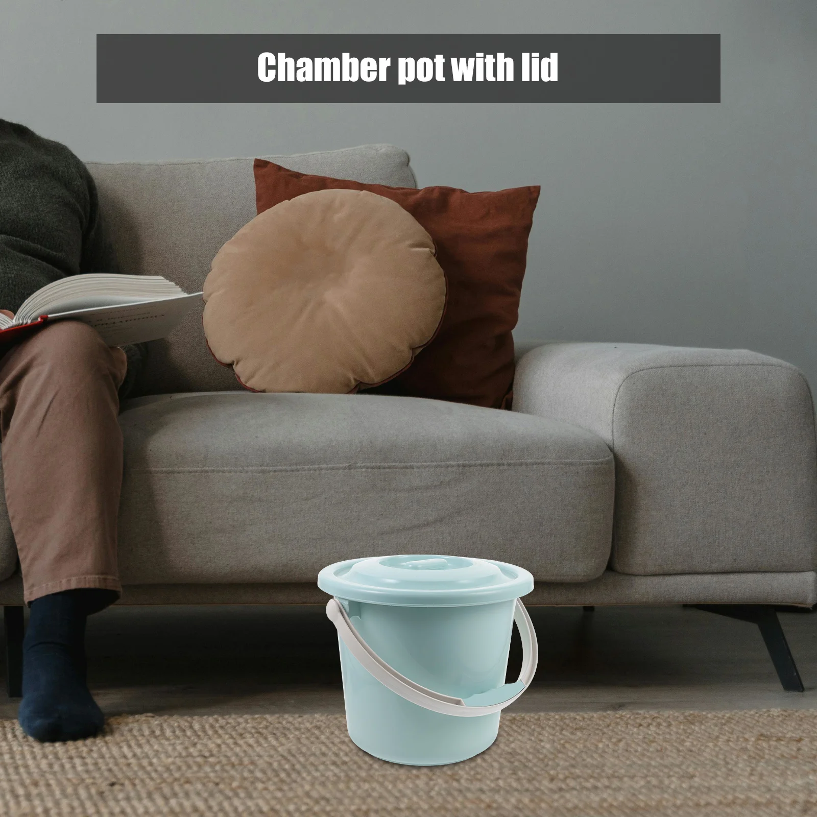 وعاء غرفة المبولة المحمول لكبار السن، قاعدة غير قابلة للانزلاق خفيفة الوزن ومتينة للاستخدام في المستشفى المنزلي، وعاء المرحاض في حالات الطوارئ #1