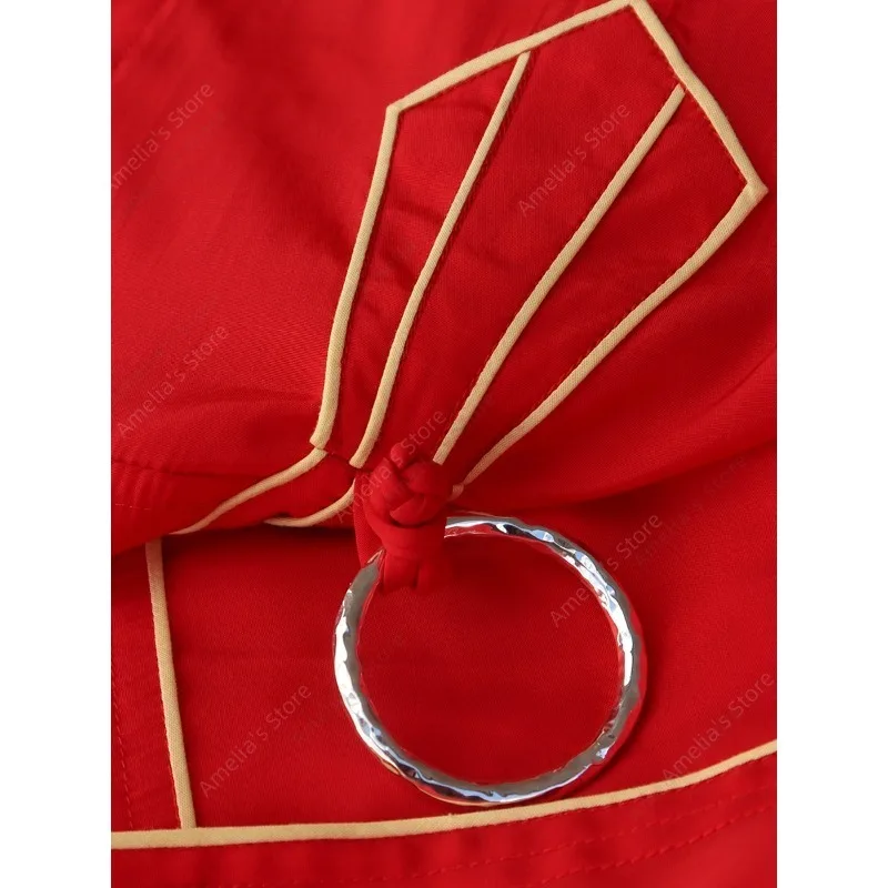 Халат буддийского монаха - красный, 25 полосок, касая, шелковая хлопковая смесь, церемониальный наряд Дхарма, дзен