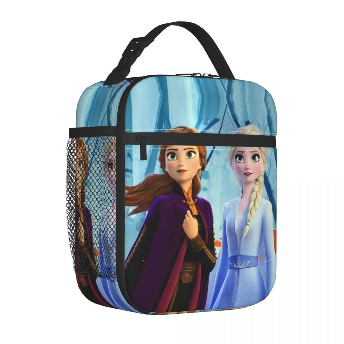 Custom Cartoon Frozen Princess Portable Lunch Box Women Waterproof Anna e Elsa Thermal Cooler Food Insulated Lunch Bag Work