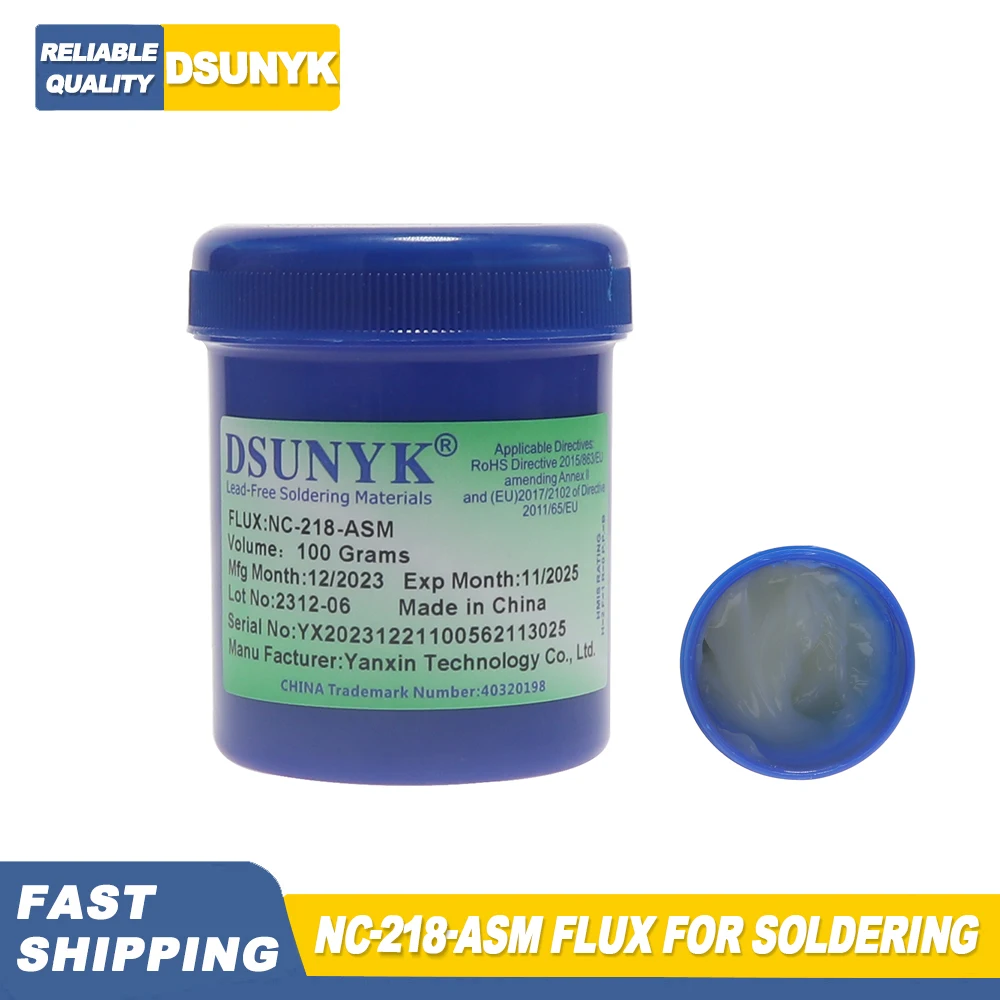 DSUNYK NC-218-ASM Flux for Welding High Qual,100G Soldering Iron Flux No Cleaning Flux Paste for Soldering Flux Welding Flux