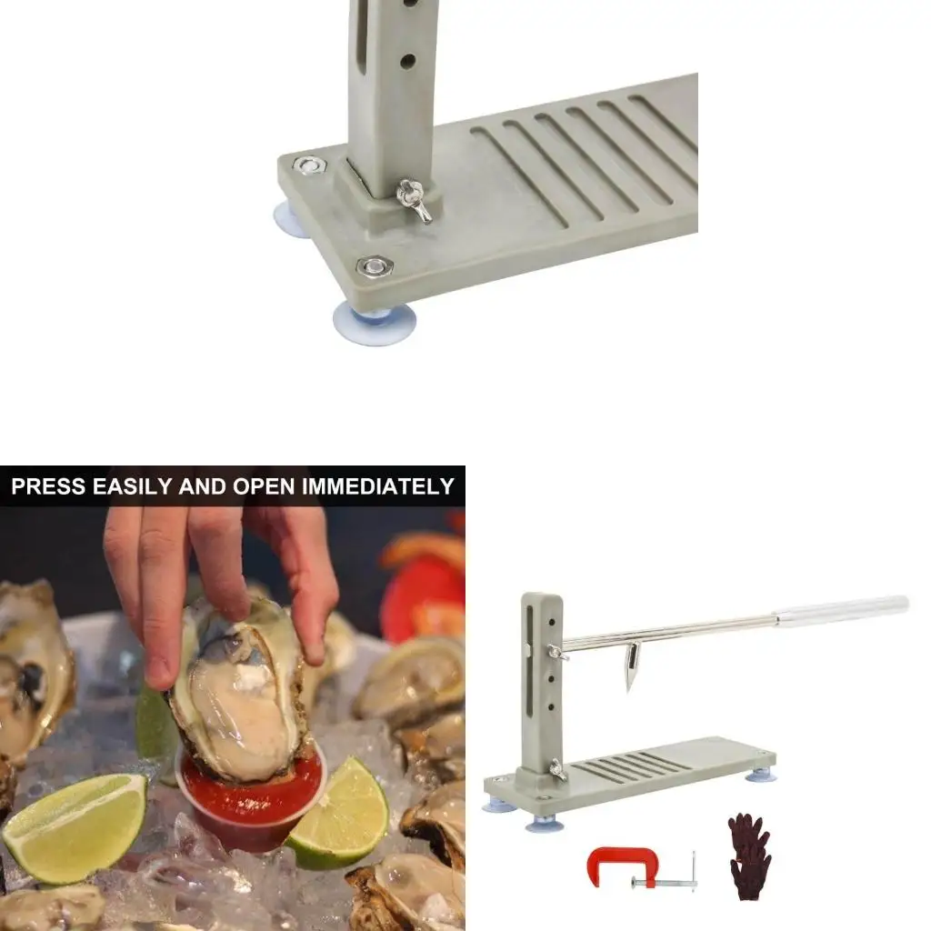 

Professional Oysters Shucker Set With Suction Base Stainless Steel Opener Tool For Kitchen Seafood