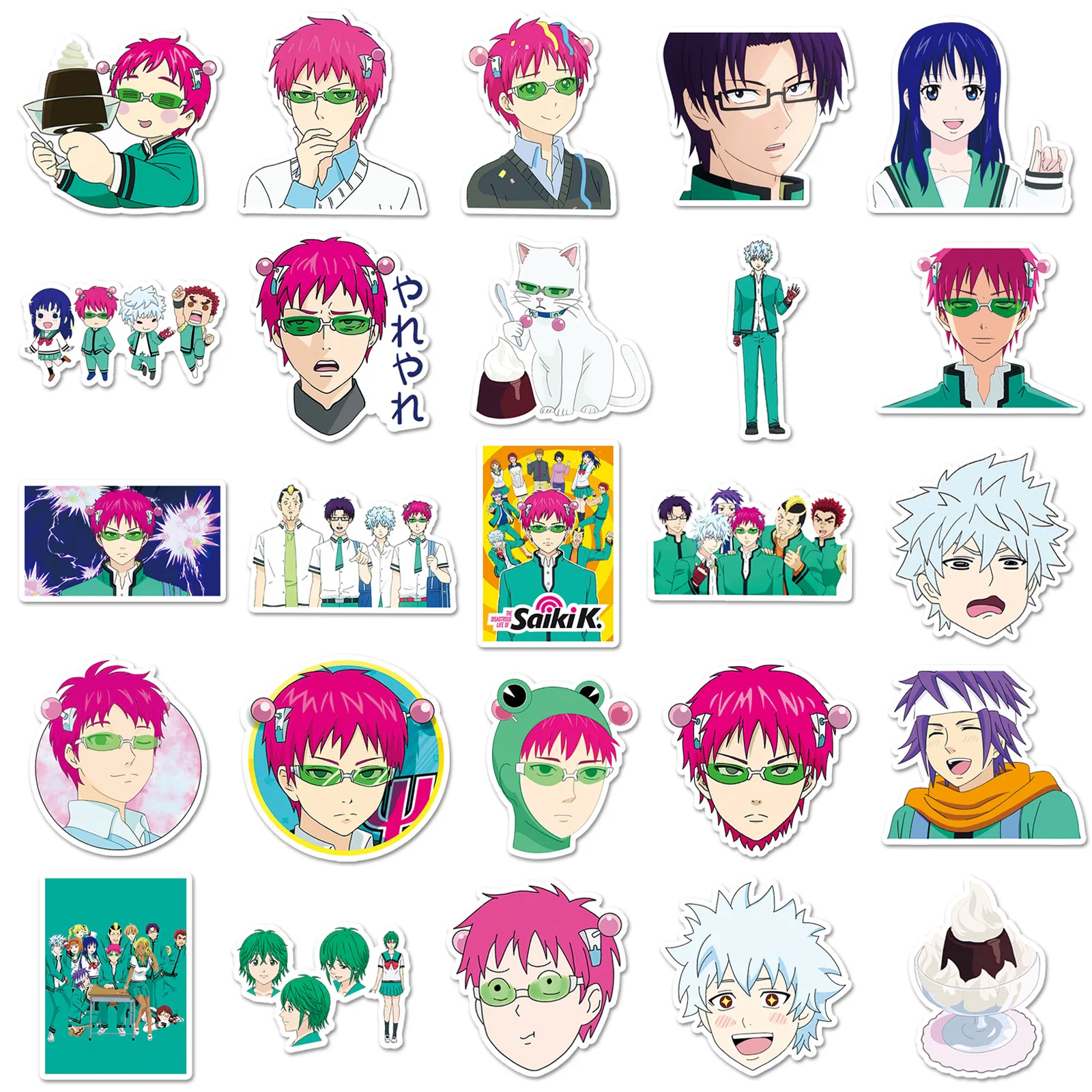 

10/50PCS Anime The Disastrous Life of Saiki K Sticker Cartoon Fun Graffiti Waterproof Decal Personalized DIY Water Cup Scooter
