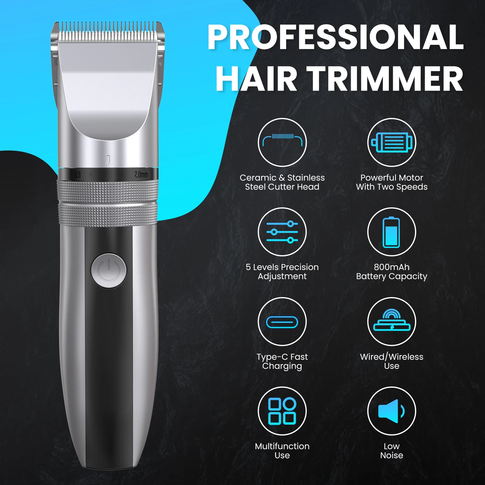 Sejoy Hair Trimmer For Men Grooming Rechargeable Cordless Professional Electric Hair Clipper Beard Hair Cutting Machine Edge