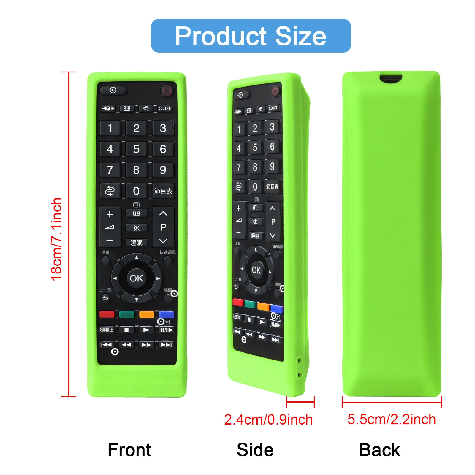 Silicone Case Fit for Toshiba Smart TV Remote Control CT-90326 CT-90380 CT-90336 CT-90351 Protective Sheath Cover Anti-Slip