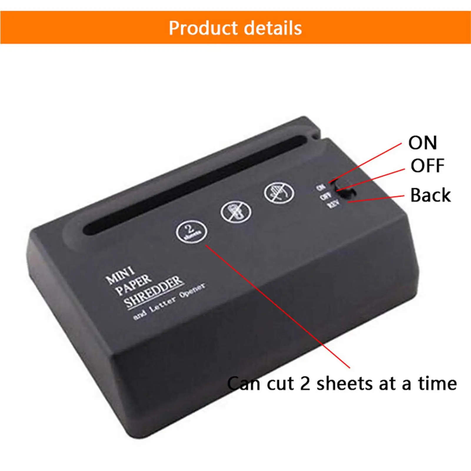 USB Mini Vertical Cutting Paper Shredder Micro-Cut for Photos Portable Electric Silent A4/A6 Office Home