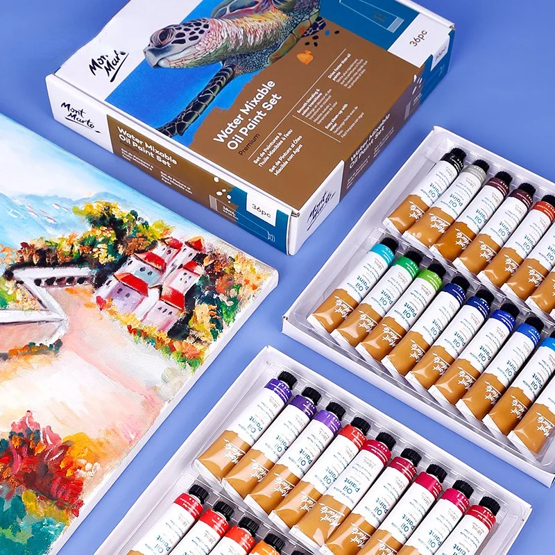 36-color Water-soluble Oil Paint Set Single 18ml Odorless Safe Water-adjustable Drawing Pigment Professional Art Supplies