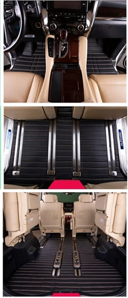 High quality rugs! Custom full set car floor mats + trunk mat for Toyota Alphard 7 8 seats 2023-2002 waterproof durable carpets