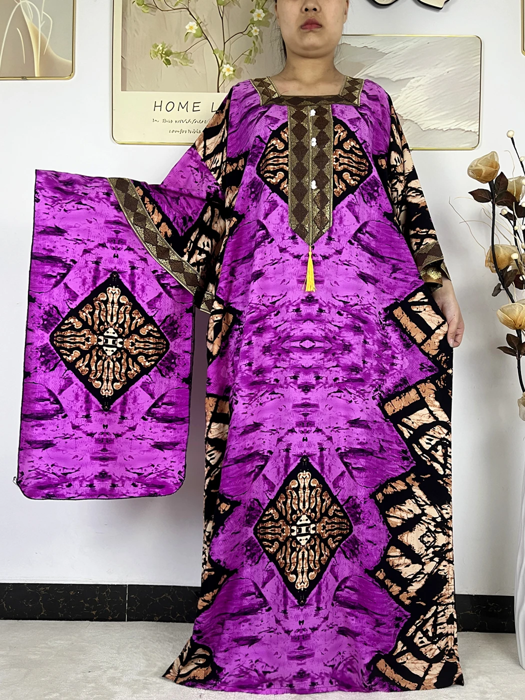Muslim Abayas For Women Dubai 2026 Long Sleeves Floral Cotton Maxi Robe Femme Musulmane African Caftan Marocain With Hijabs