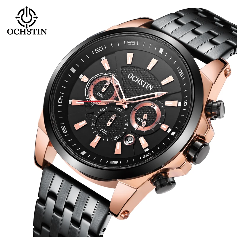 OCHSTIN Originale Series Steel Strap Multi-functional Quartz Watch Cool Beauty Elegant Exquisite Men's Quartz Watch