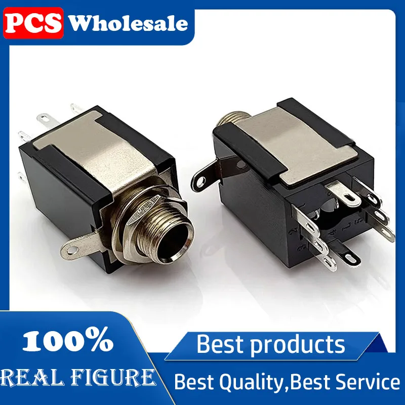 6.35mm headphone jack PJ-633A 8+1 pin dual-channel microphone microphone stage sound socket