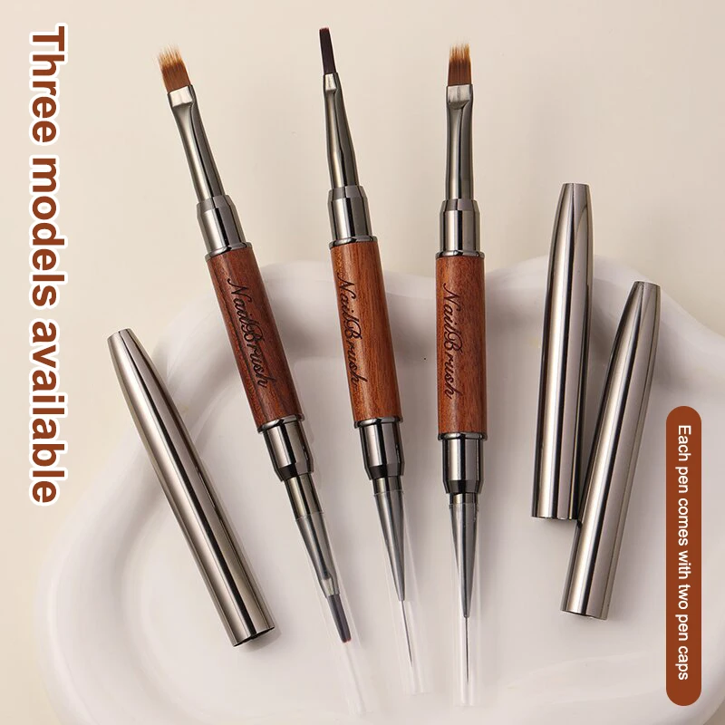 Pincel duradero para decoración de uñas, poste de sándalo, delineador de uñas profesional de doble punta, pluma de fototerapia para decoración de uñas, pintura de uñas