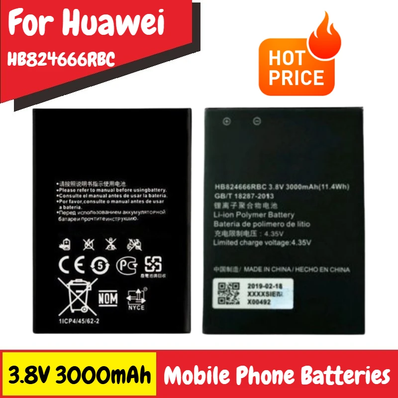 

3.8V 3000mAh HB824666RBC Battery for Huawei Portable WiFi E5577 E5577Bs-937 Brand-New High Quality