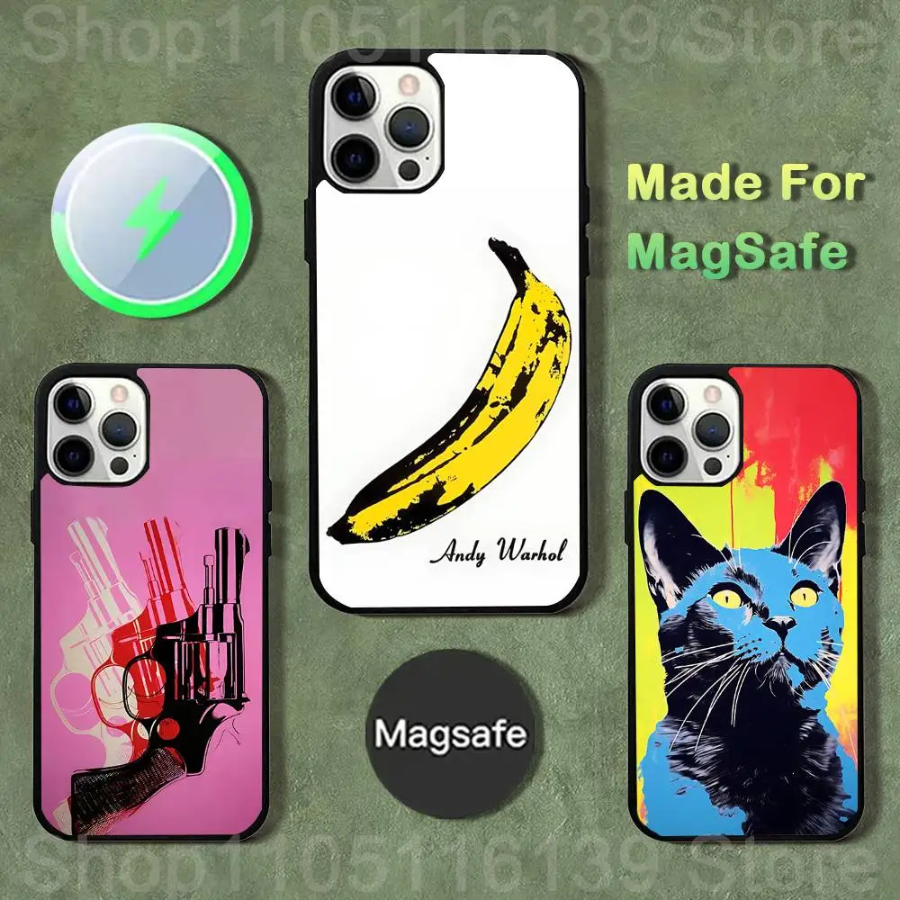 

A-Andy W-Warhol Art Phone Case For iPhone 17,16,15,14,13,12,11,Pro,Max,Plus,Mini,SE4,E Magnetic Magsafe Wireless Charging