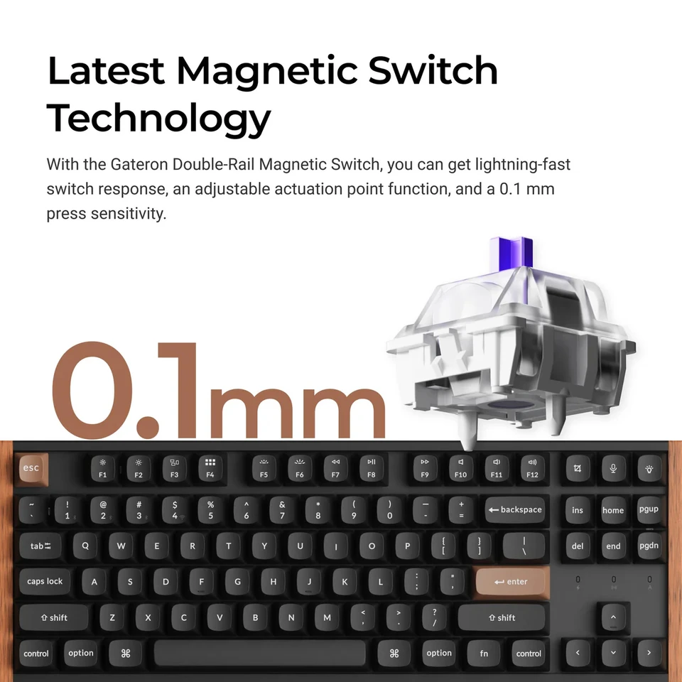 Keychron K8 HE ワイヤレス磁気スイッチカスタムキーボード RGB バック