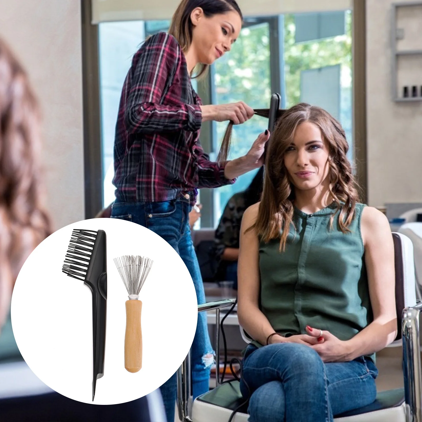 1 комплект, 1 комплект инструментов для чистки щетки для волос, компактный очиститель расчески для обслуживания расчески, средство для удаления волос с грабли, расческа с подушкой безопасности