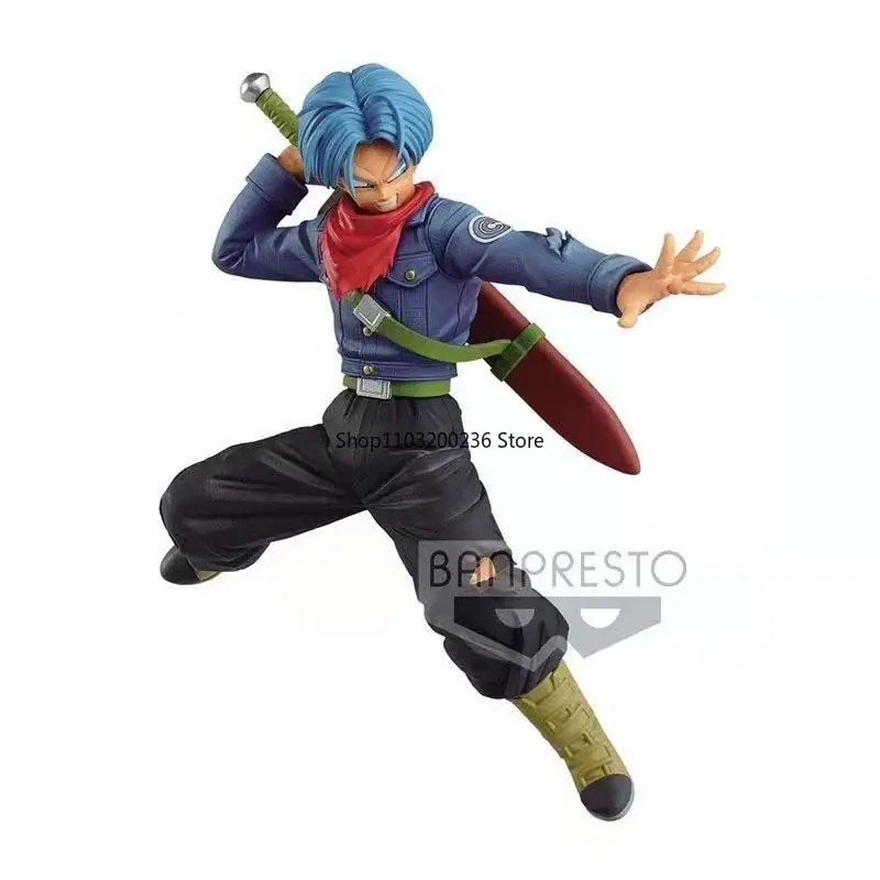 BANDAI Original Dragon Ball Z Super Saiyan God Trunks&Vegeta Anime Action Figures Collection Desktop Ornament Model