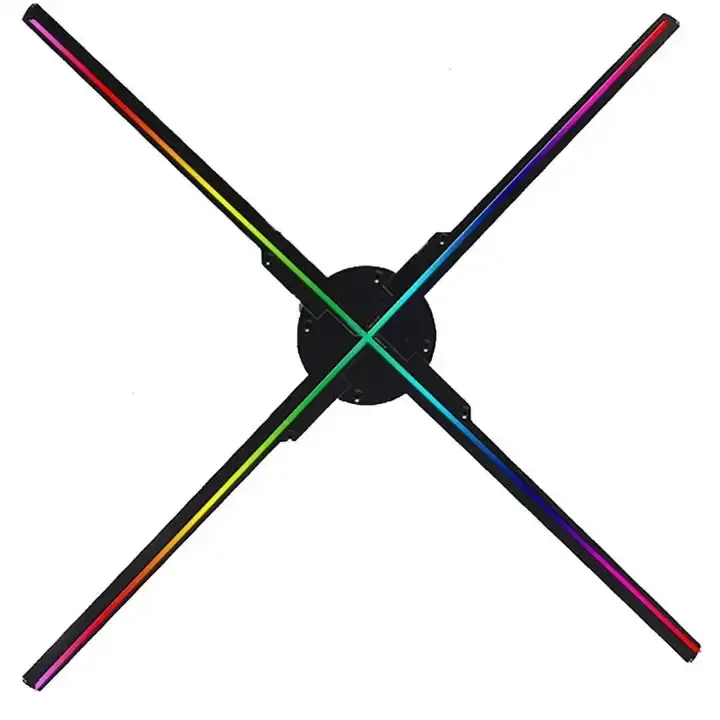 100cm 3d Naked Eye Fan Holographic Projector Stereo Floating Light Rotating Advertising Machine Hologram Projector