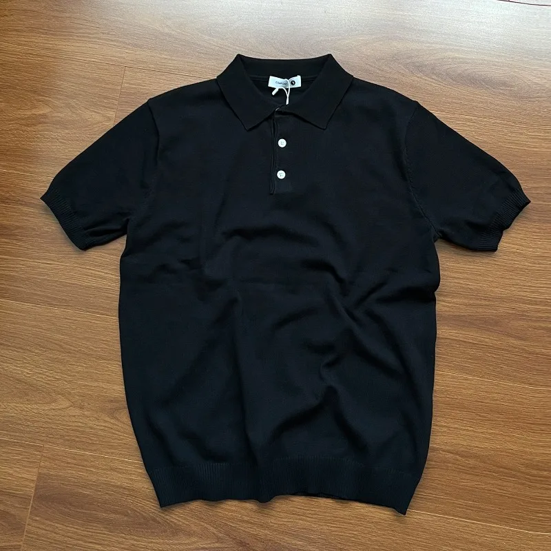 Knitted Short-sleeved Top Commuter Casual Shoulder POLO Shirt Loose T-shirt Men and Women Spring