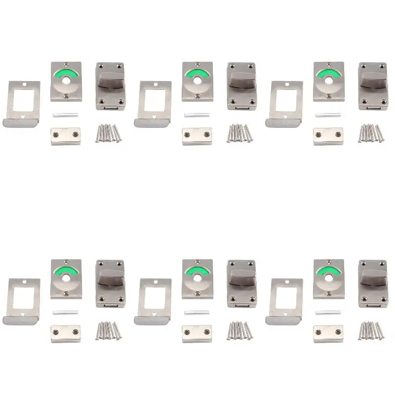 6Pack X(Bathroom Toilet Wc Indicator Privacy Dead Bolt Door Lock Vacant Engaged