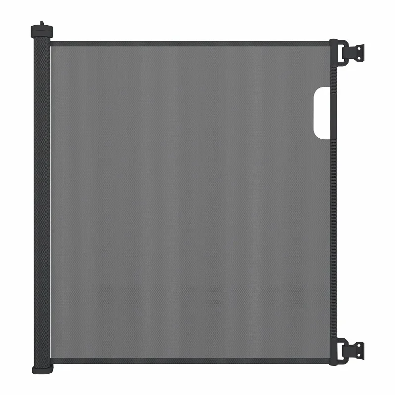 Retractable mesh security doors for stairs and doorways, made of durable metal for pets