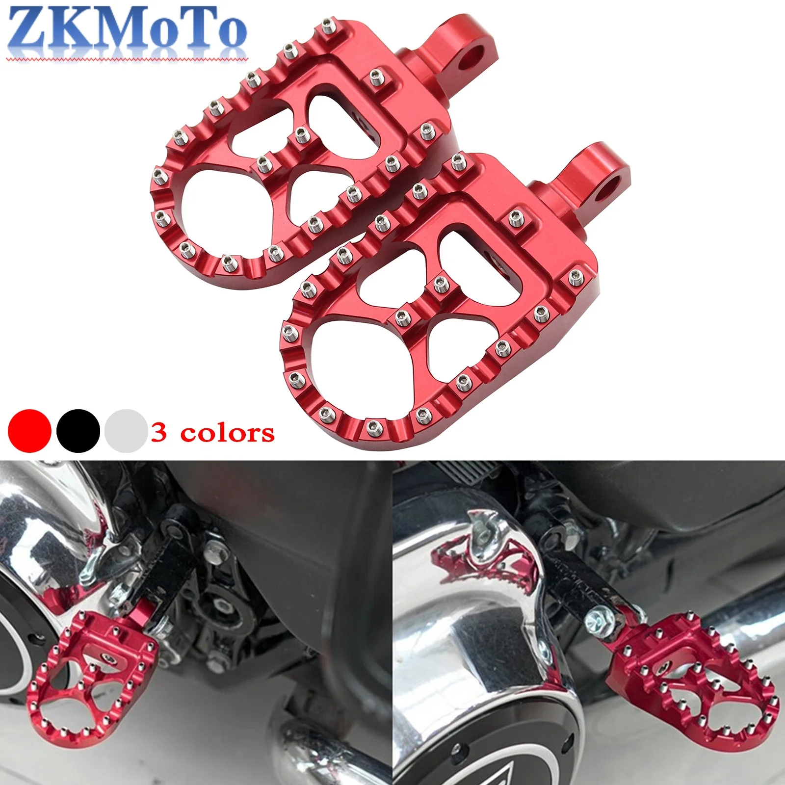Motorcycle CNC 360° Roating Foot Pegs Wide Fat Footpegs For Harley Dyna Fat Bob Softail Sportster 883 1200 Street Bob FXDB parts