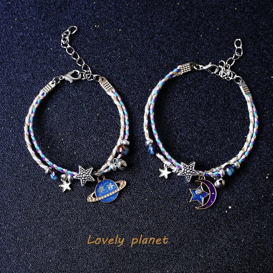 2024 New Japan and South Korea Fantasy Planet Bracelet Women Star Moon Hand Jewelry