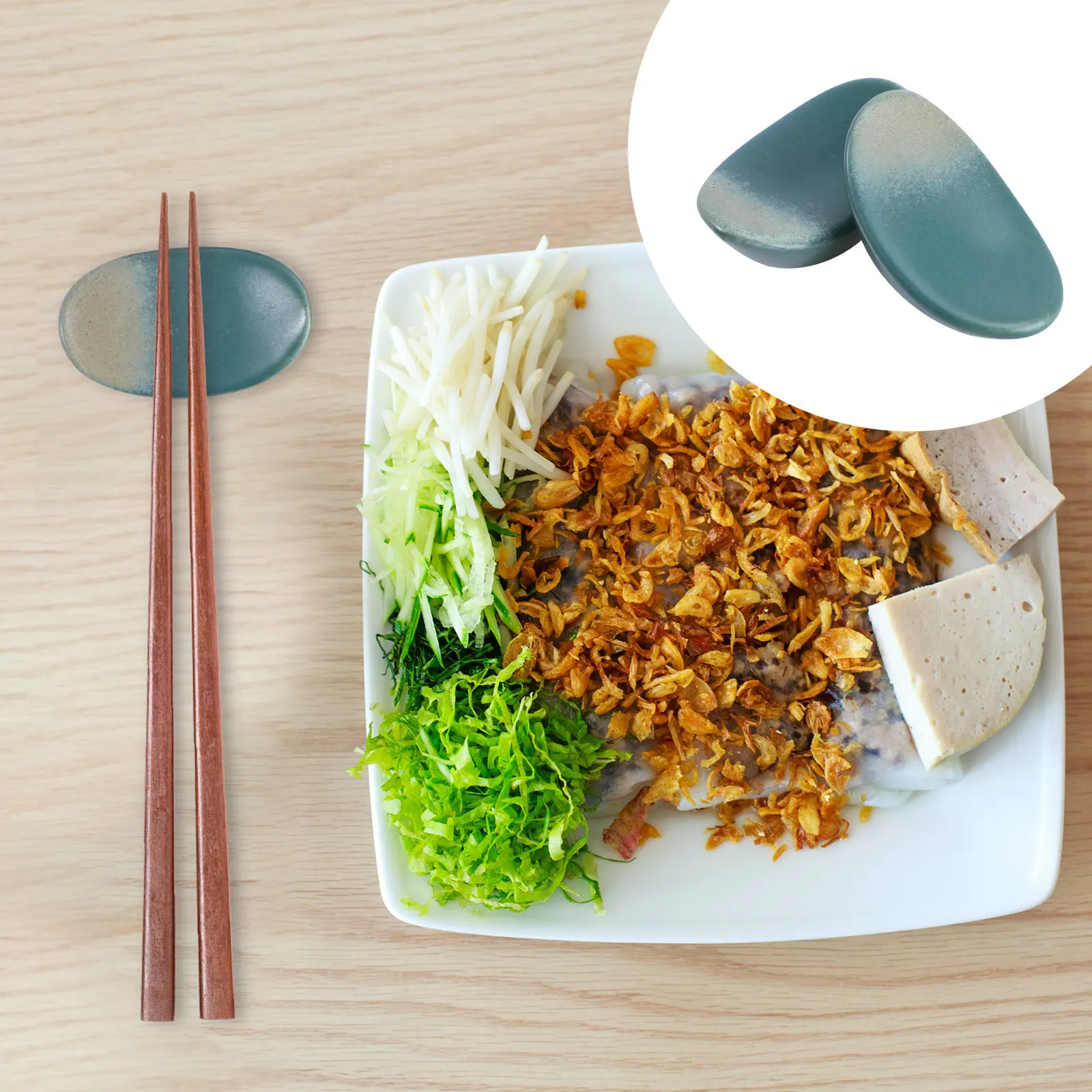 6pcs Ceramic Chopstick Holder Japanese Style Glazed Ingot-Shaped Rest for Chopsticks Spoons Forks Tableware Organizer