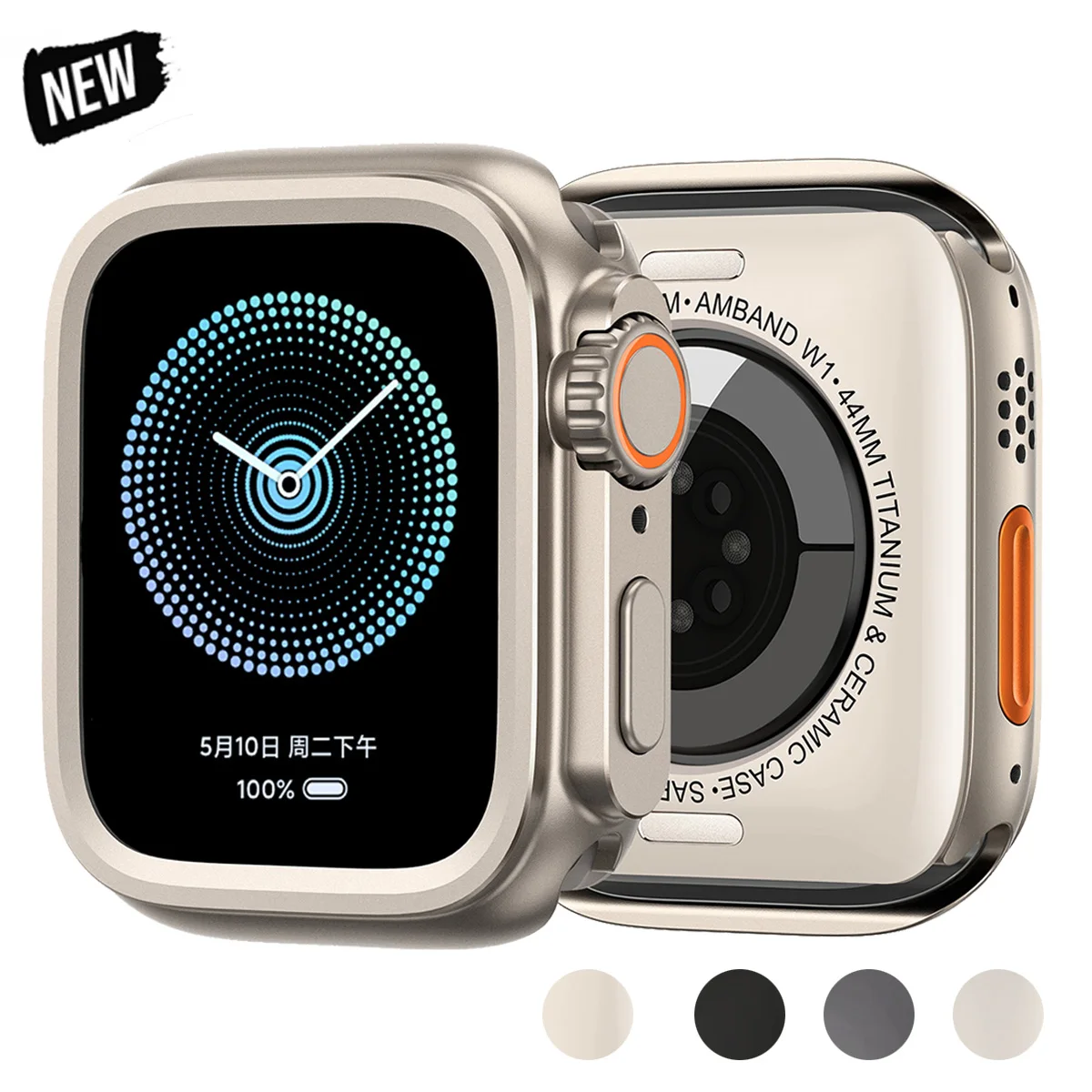 

Металлический корпус для Apple Watch Series 11, 10, 9, 8, 7 (46, 45 мм) – преобразуйте в Ultra 3 (49 мм). Защитный чехол для IWatch 6, 5, 4, SE3 (44 мм).