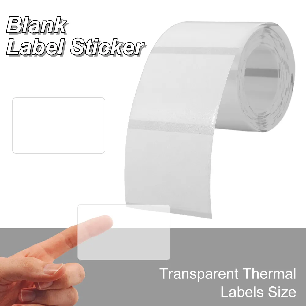230Pcs Transparent Blank Label Sticker DIY Square/Round Self-Adhesive Label Tear Resistant Waterproof Thermal Printing Paper