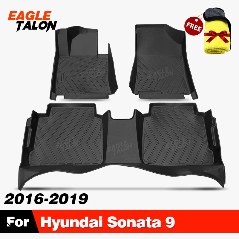

Всепогодный напольный коврик из ТПЭ для Hyundai Sonata 9 2016-2019 2018 2017, ковровый чехол, водонепроницаемая автоинтерьерная защита, аксессуары