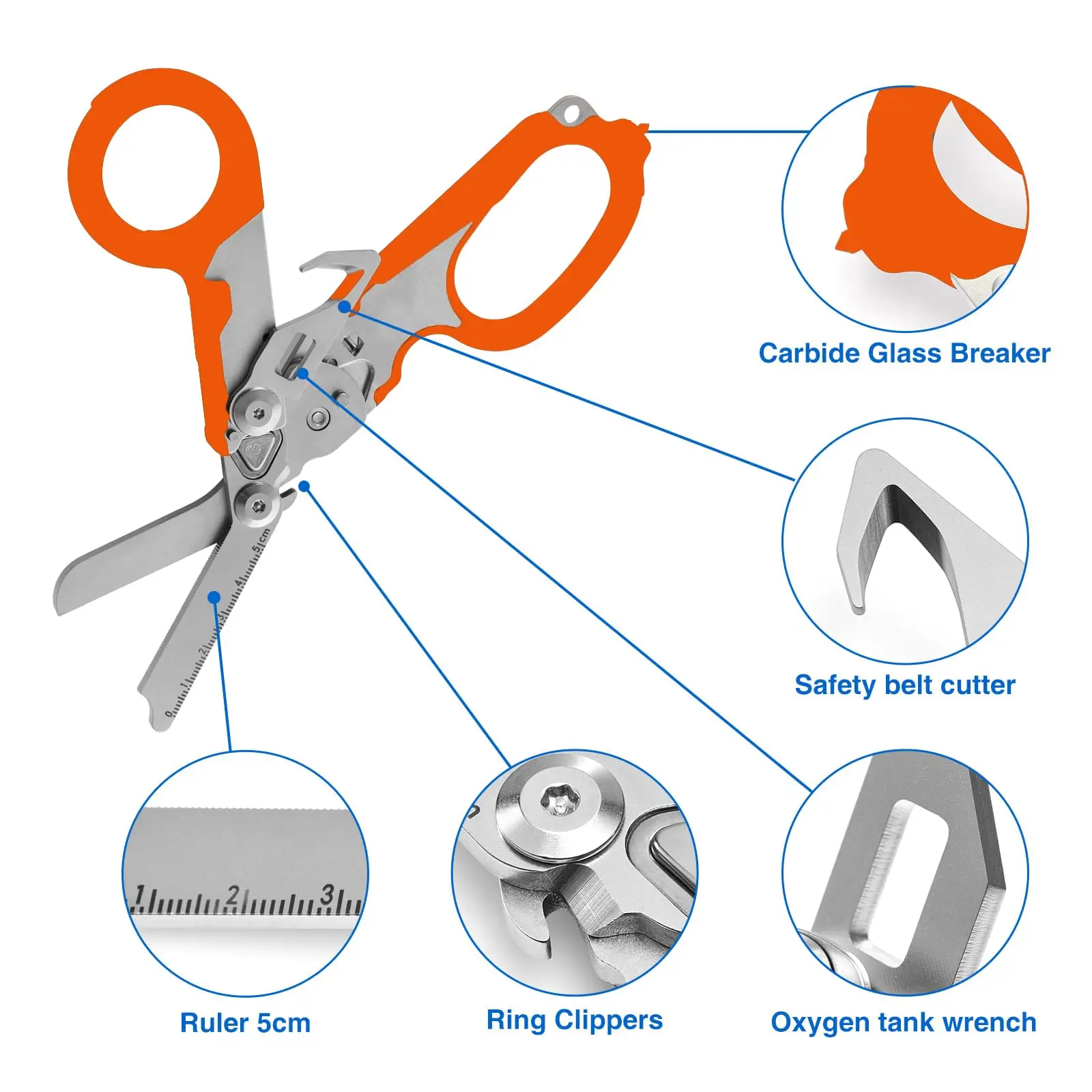 New 2026 Hot Sale 6 in 1 Emergency Folding Scissors Tactical Pliers Multi Tool for Kitchen Garden Camping Outdoor Rescue