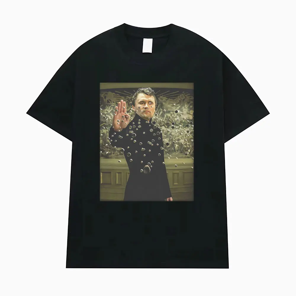 Charlie Kirk Neo Matrix Meme Funny Graphic T Shirt Men's Clothing Vintage 90s Fashion T-shirts Casual Cotton Short Sleeve Tshirt