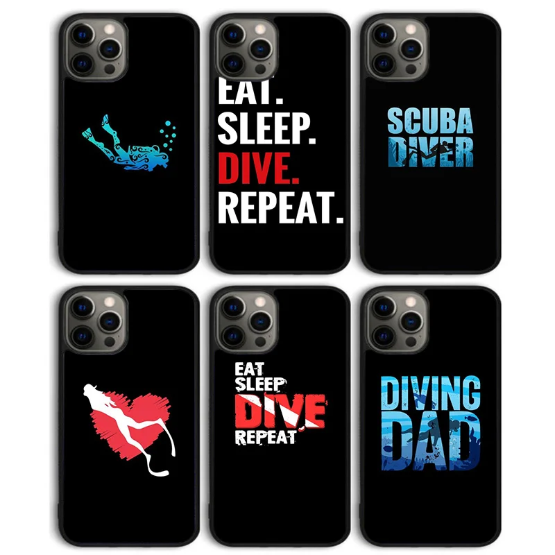 Scuba Diving Diver Phone Case Back Cover for iPhone 16 15 SE2020 14 13 11 12 Pro Max mini XS XR X PlusS Shell Coque