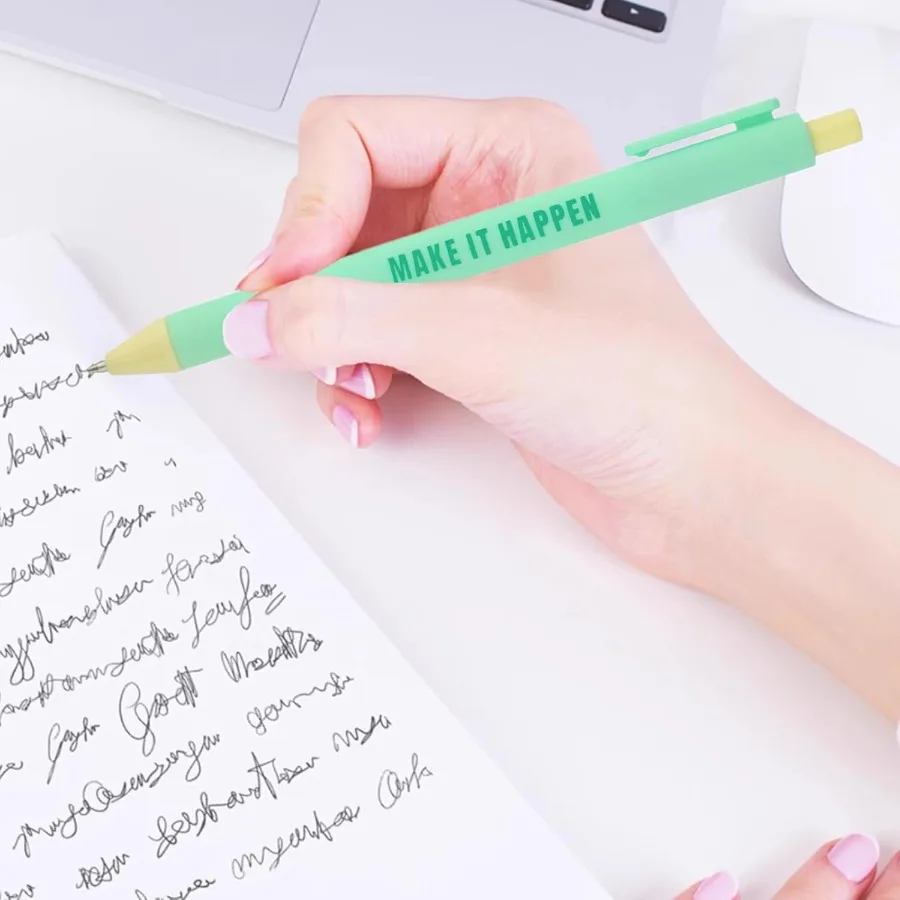 12 szt. Motywacyjnych długopisów z wkładem kulkowym z pozytywnymi afirmacjami, zabawne długopisy z inspirującymi cytatami do biura, szkoły, domu, dla dzieci.