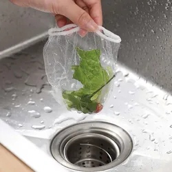 100Pcs Disposable Sink Filter Mesh Bag Strainer Waste Filter Drainage Hole Garbage Net Bag For Kitchen Bathroom Clean Supplies