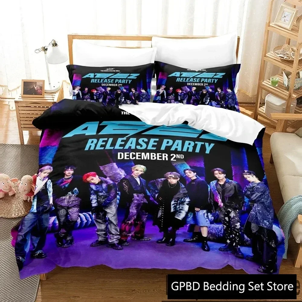 The World Ep.fin Will ATEEZ Comfortable Duvet Quilt Cover Pillowcase Bedding Set Children Bedroom Decoration Home Textile