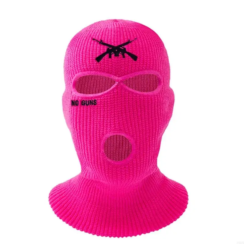 P88B 3-hole Hat Ski Mask Unisex Hat Knitted Hat Warm Mask Balaclava Winter Ski Hat