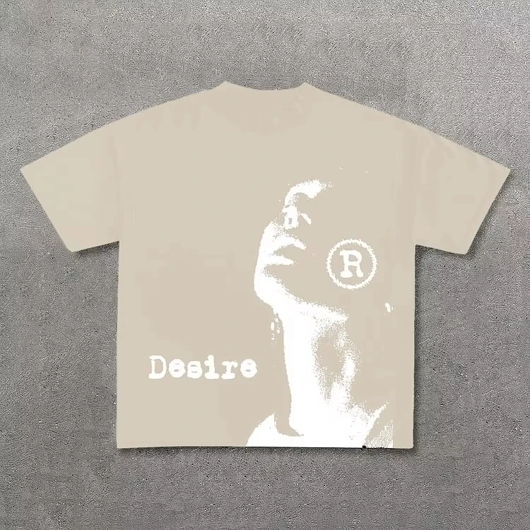 여성용 여름 반팔 레트로 오버사이즈 티셔츠, 레트로 감성 패턴 프린트 100% 순면 티셔츠 Y2K