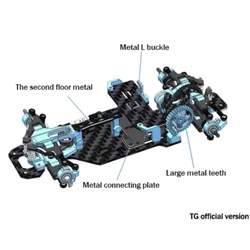 TG RACING 1/24 1/28 RWD Drift Car KIT Formal Edition Without Electronics (Sky Blue)