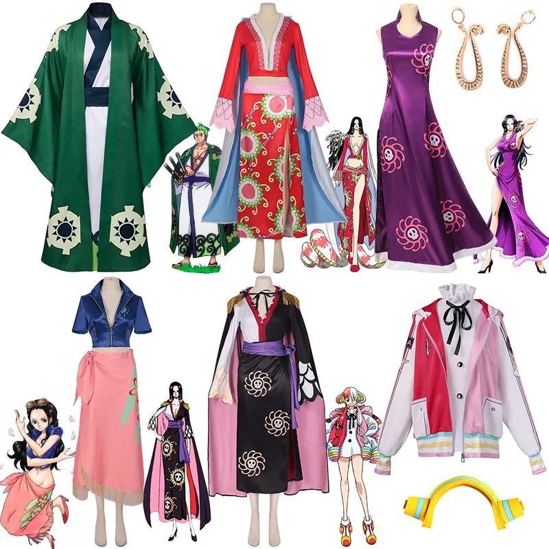 ONE PIECE BoaHancock NicoRobin Roronoa Zoro Monkey D. Luffy Nefertari D. Vivi Cosplay Costume Dress Cloak Comic Con Clothes