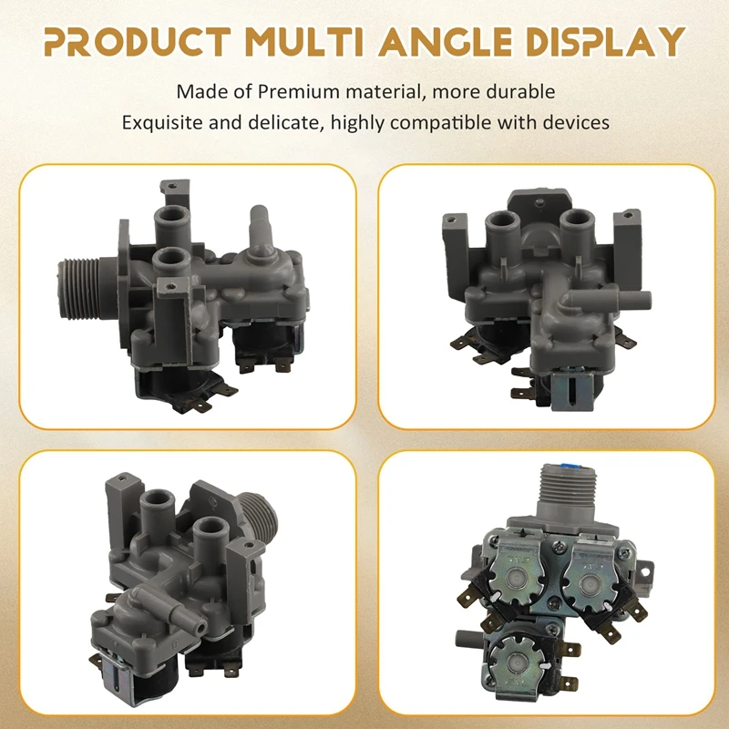 ABGR-For XQG62-L703 C XQG65-L903S Sanyo Washer Water Inlet Valve Solenoid KWV-305V-C Replacement Parts