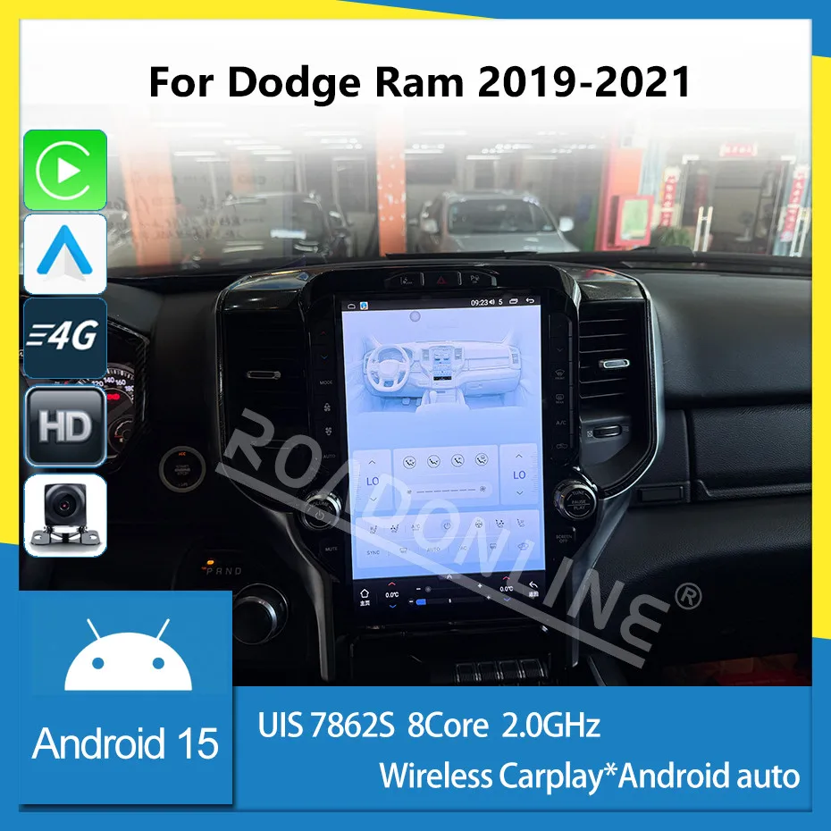 For Dodge Ram 2019-2021 1920*1200  Resolution UIS 7862S Octa-core 8+256gb Car Navigation CarPlay Car Radio Multimedia GPS MAP