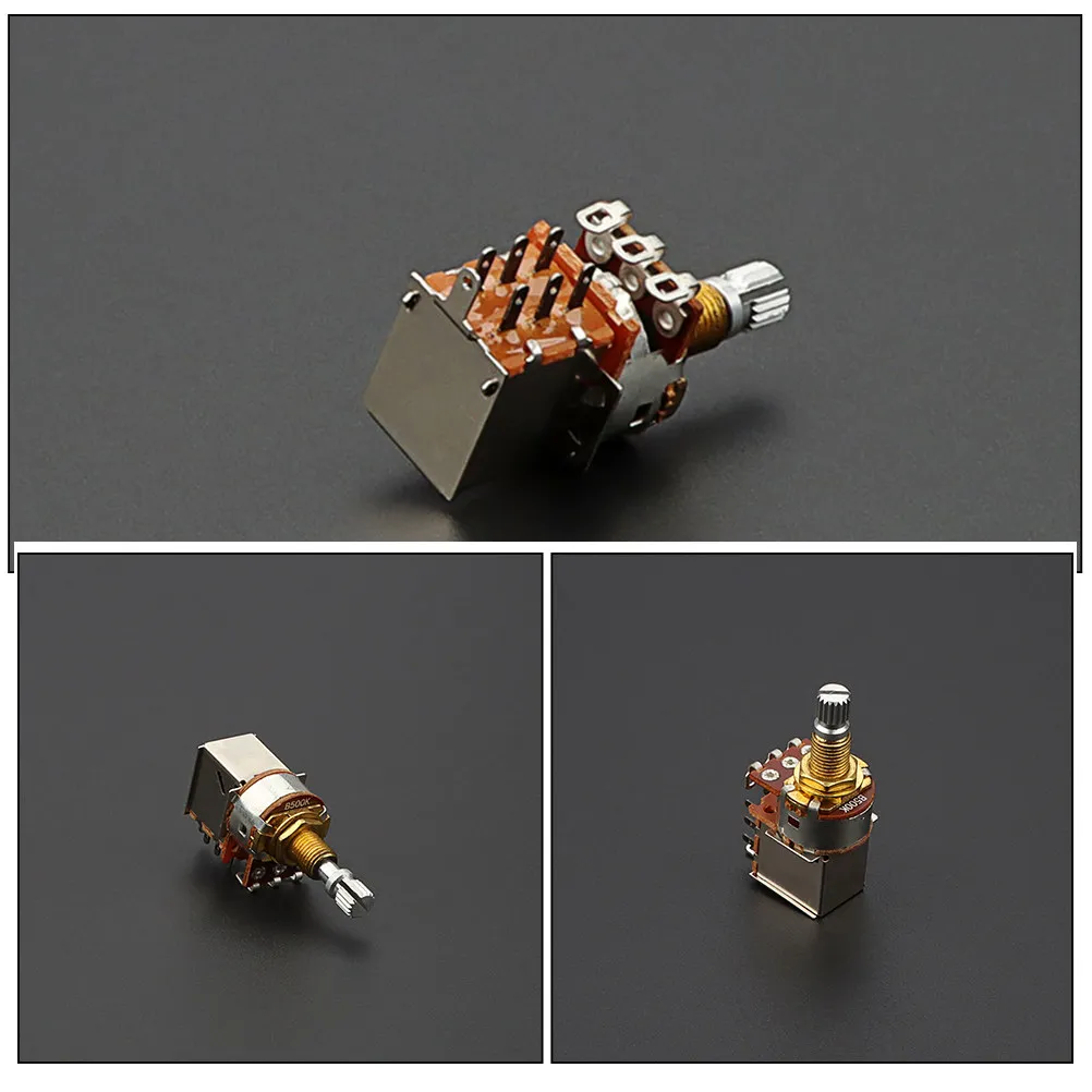 500K Guitar Potentiometer Push Pull Type Metal Body Split Shaft Linear Taper Volume Control for Electric Guitar Upgrade