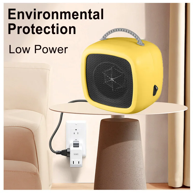 Piccolo riscaldatore domestico Mini termoventilatore da tavolo Interruttore a pulsante con maniglia Scaldino per riscaldamento invernale Riscaldatore dedicato per ufficio di potenza