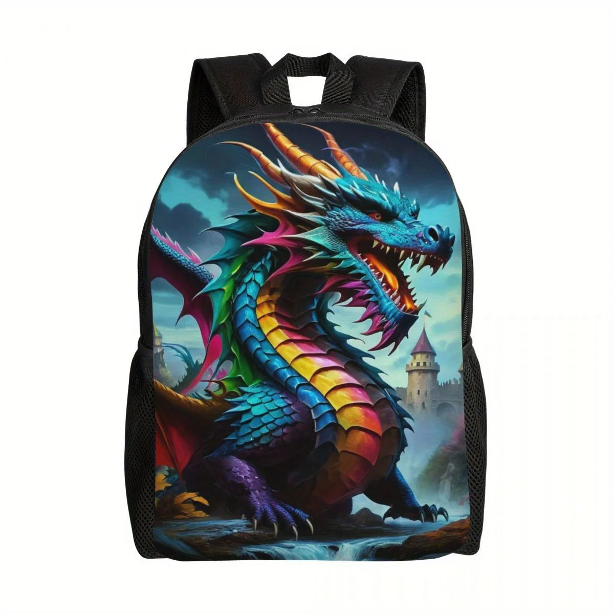 Bully green dragon backpack, unisex travel backpack, lightweight computer bag, laptop duffel bag