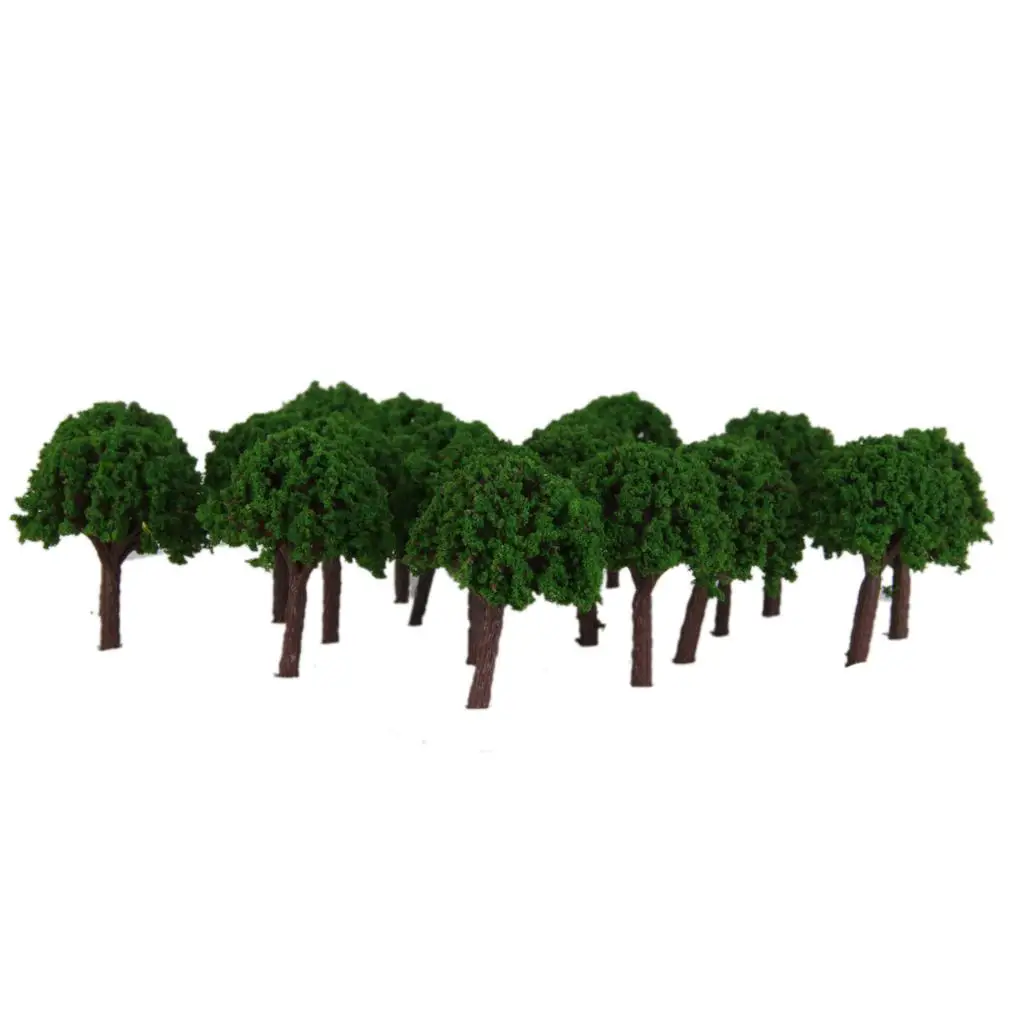 50x 3cm Scenery Landscape Train Trees Model Green 1:500 Display DIY